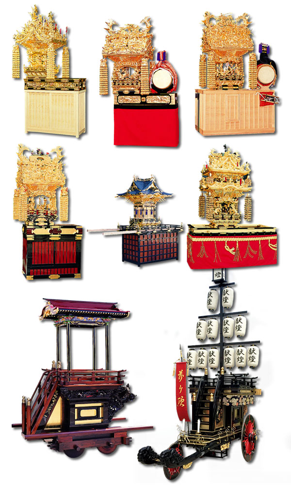 加藤仏壇が手がけた神楽屋形・獅子屋形の一例