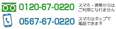 電話番号 0567-67-0220